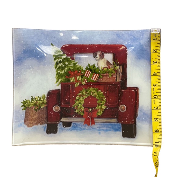 NWOT Prima Design Christmas Glass Plate - Picture 4 of 6